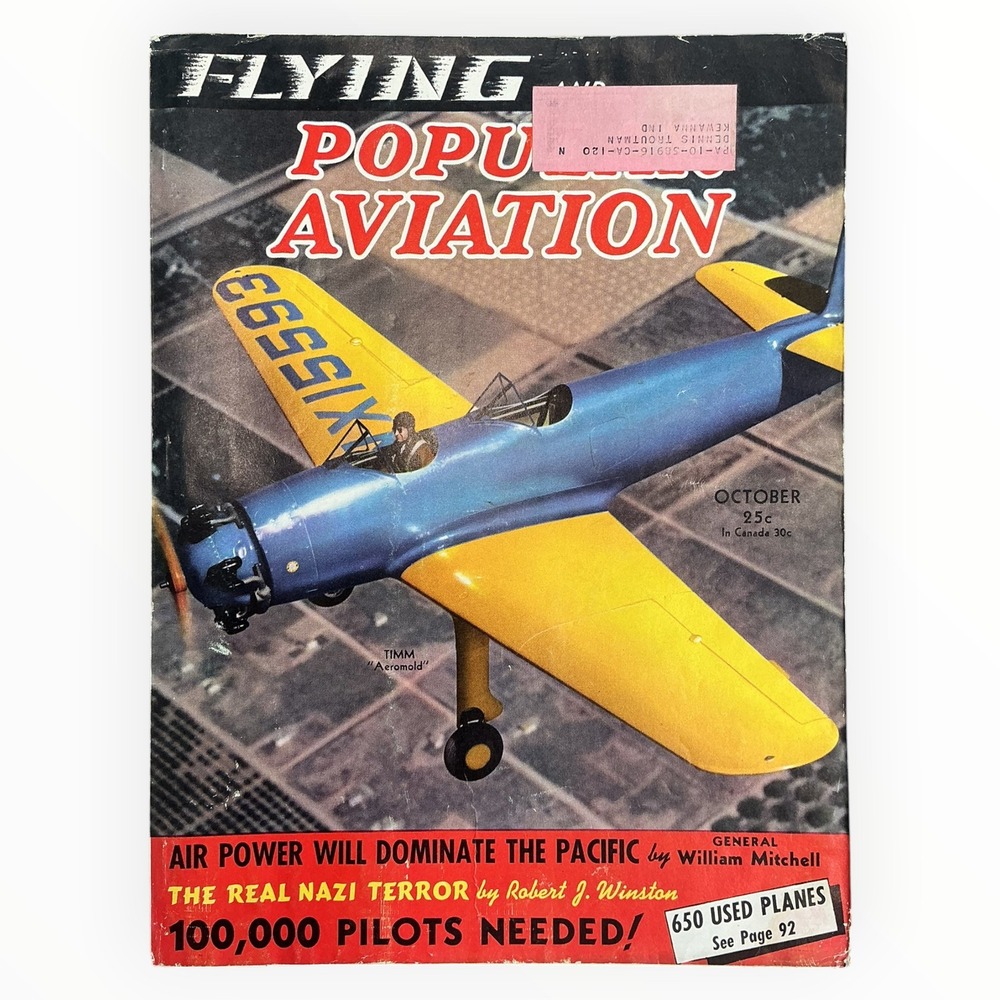 Flying Popular Aviation Oct 1940 Billy Mitchell WWII Aircraft Magazine Lockheed